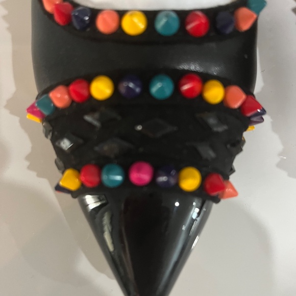 Multi Colored Faux Leather Flats - Picture 8 of 11